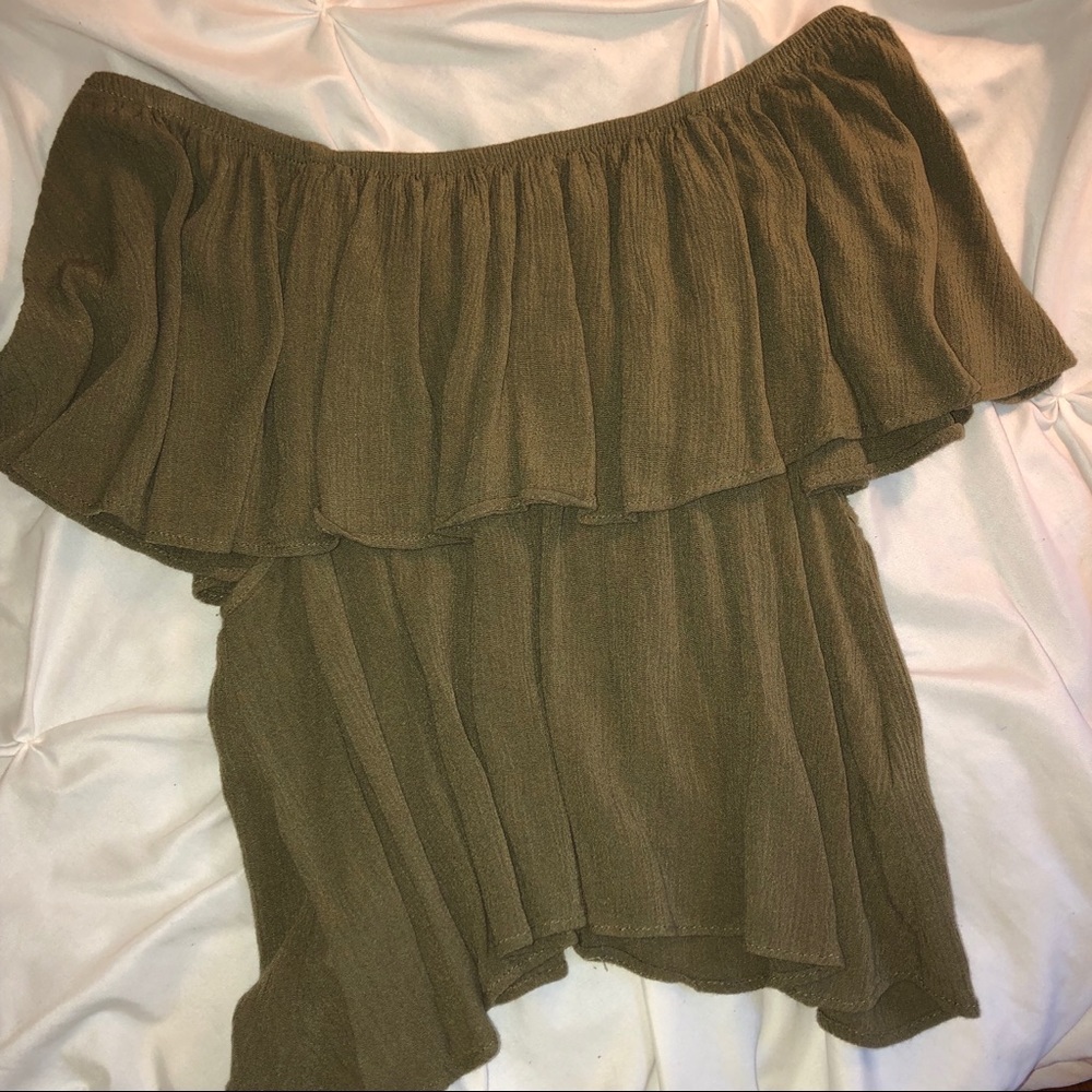 Super Cute Green Off Shoulder Top
